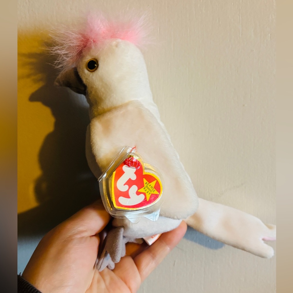 Ty beanie baby White Cockatoo Plush with Pink Crest